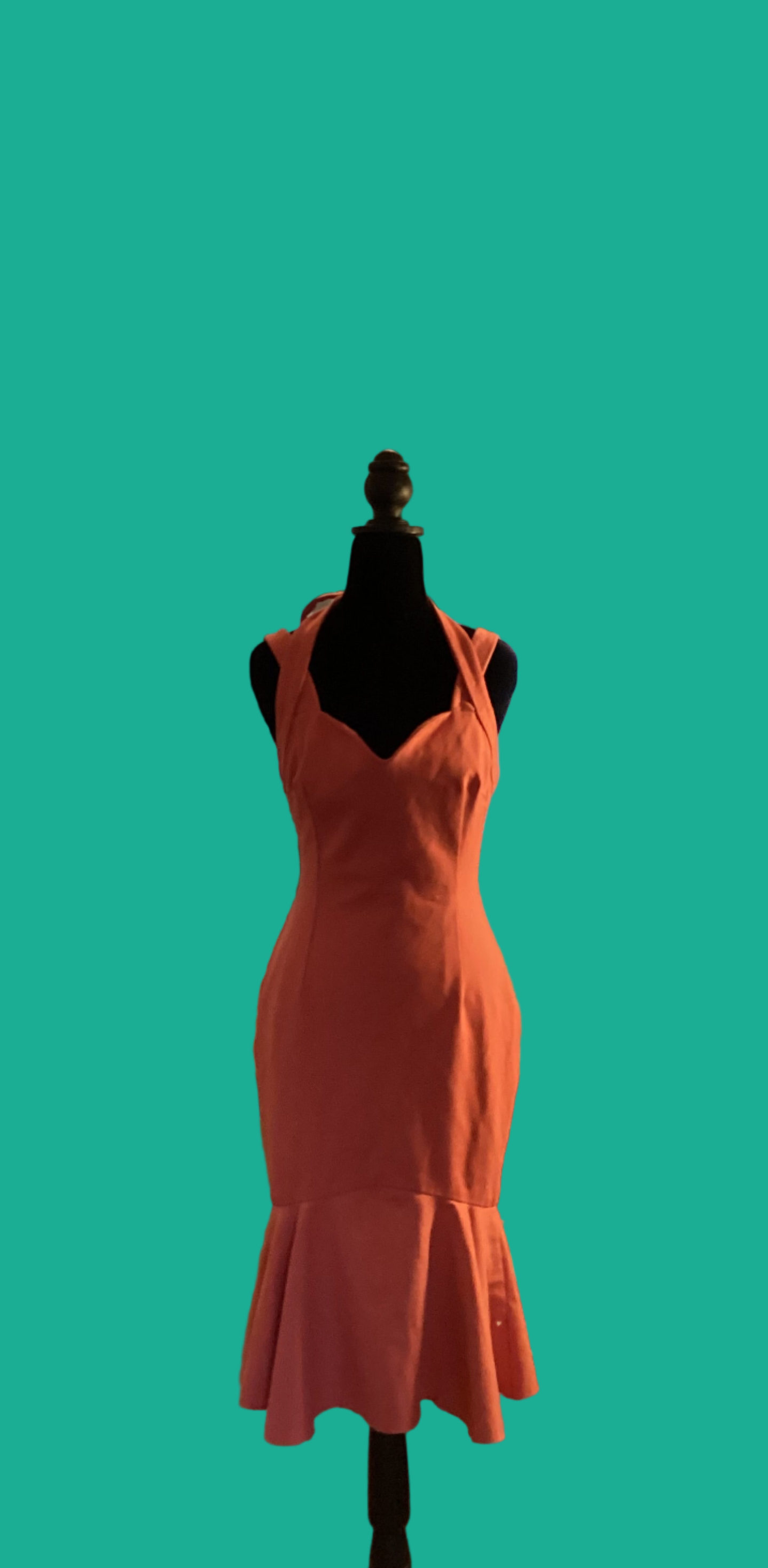 Pink Fishtail Midi Dress