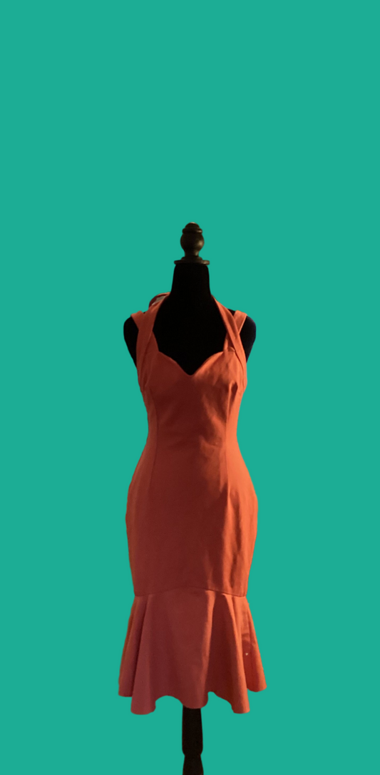 Pink Fishtail Midi Dress