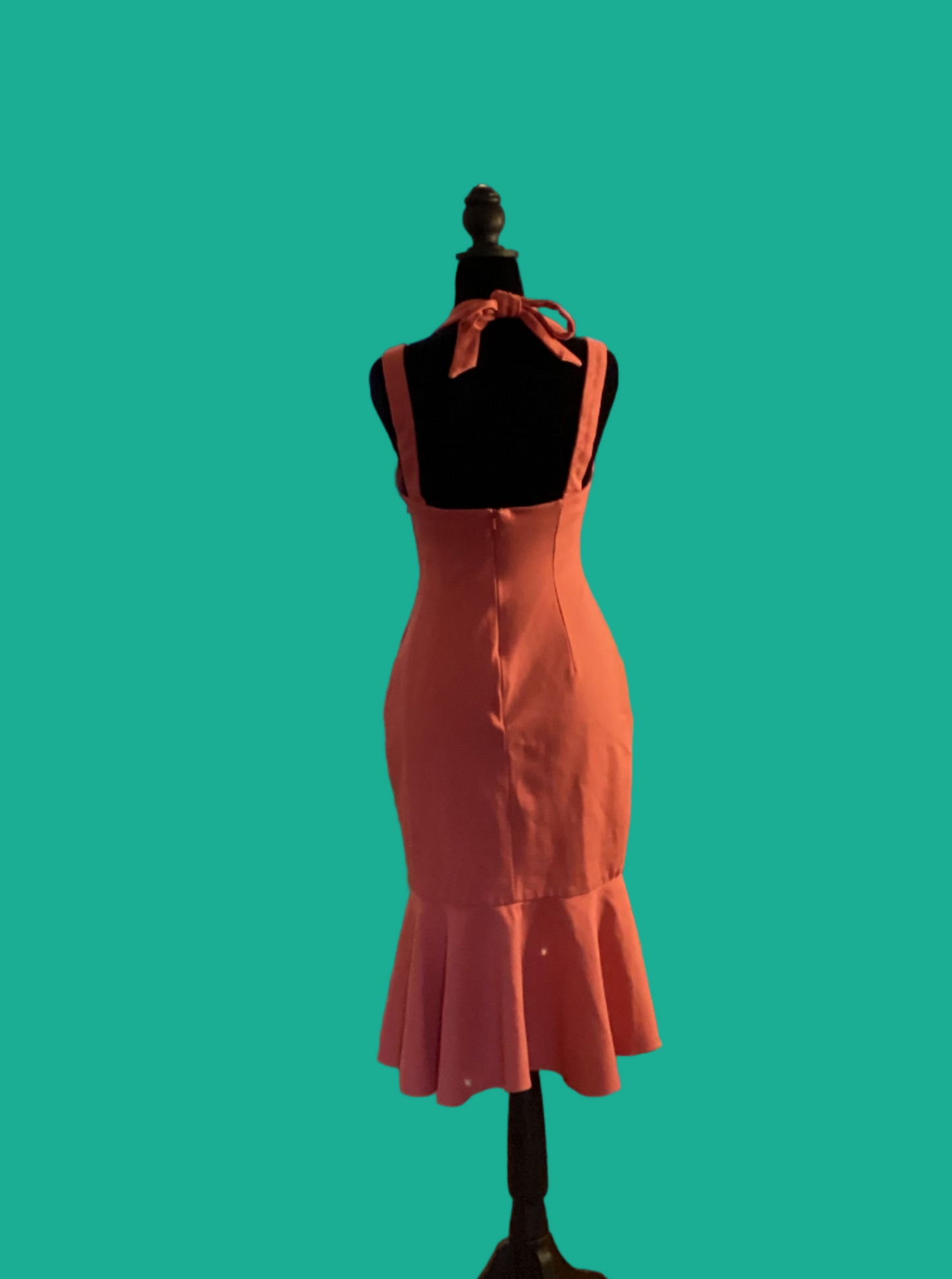 Pink Fishtail Midi Dress